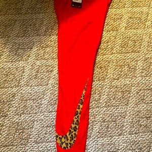 Red and cheetah print Nike Leggings size small